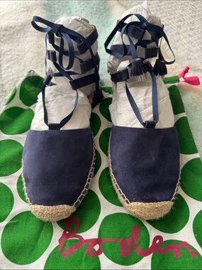 Boden Navy Suede Espadrille Lace Up